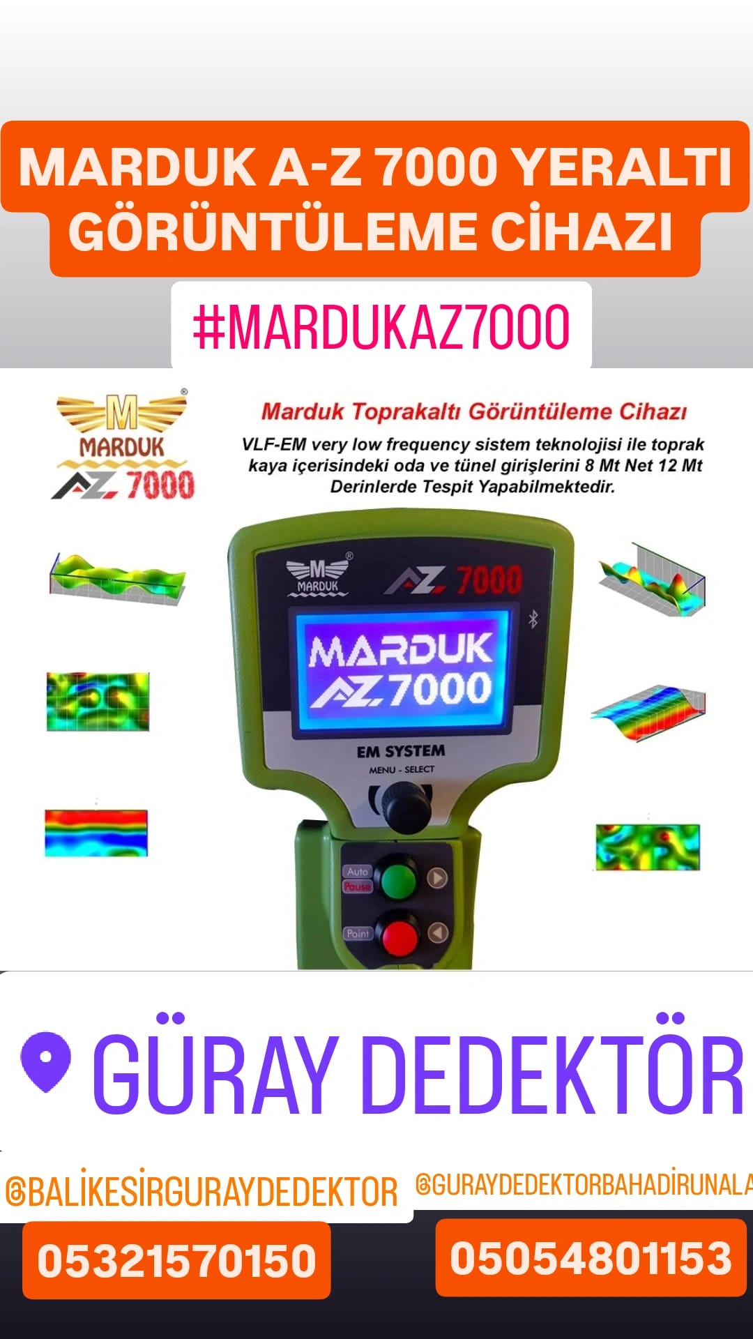 MARDUK A-Z 7000 YERALTI GÖRÜNTÜLEME CİHAZI ‼️metal‼️mezar‼️oda‼️boşluk‼️tünel